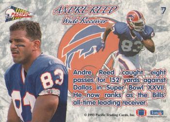 1993 Pacific Prisms #7 Andre Reed Back