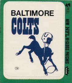 1977 Fleer Team Action - Stickers (Hi-Gloss Patches) #NNO Baltimore Colts Logo Front