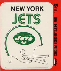 1977 Fleer Team Action - Stickers (Hi-Gloss Patches) #NNO New York Jets Helmet Front