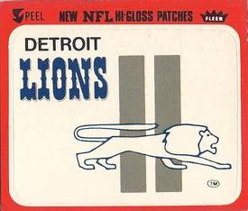1978 Fleer Team Action - Stickers (Hi-Gloss Patches) #NNO Detroit Lions Logo Front