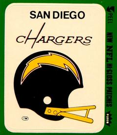 1979 Fleer Team Action - Stickers (Hi-Gloss Patches) #NNO San Diego Chargers Helmet Front