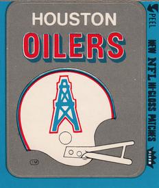 1980 Fleer Team Action - Stickers (Hi-Gloss Patches) #NNO Houston Oilers Helmet Front