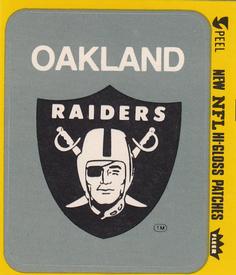 1980 Fleer Team Action - Stickers (Hi-Gloss Patches) #NNO Oakland Raiders Logo Front