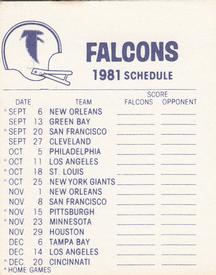 1981 Fleer Team Action - High-Gloss Stickers #NNO Atlanta Falcons Helmet Back
