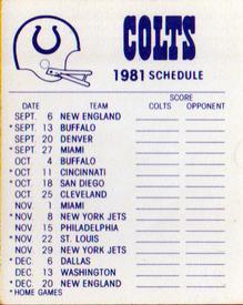 1981 Fleer Team Action - High-Gloss Stickers #NNO Baltimore Colts Helmet Back