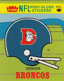 1981 Fleer Team Action - High-Gloss Stickers #NNO Denver Broncos Helmet Front