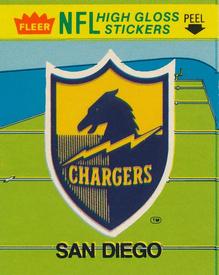 1981 Fleer Team Action - High-Gloss Stickers #NNO San Diego Chargers Logo Front