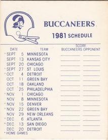 1981 Fleer Team Action - High-Gloss Stickers #NNO Tampa Bay Buccaneers Helmet Back