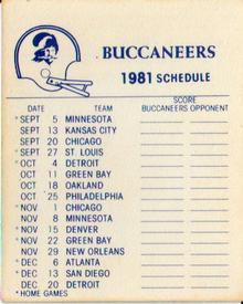 1981 Fleer Team Action - High-Gloss Stickers #NNO Tampa Bay Buccaneers Logo Back