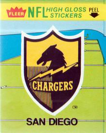 1981 Fleer Team Action - High-Gloss Stickers #NNO San Diego Chargers Logo Front