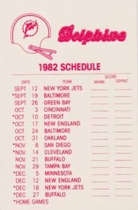 1982 Fleer Team Action - Stickers #NNO Miami Dolphins Helmet Back