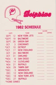 1982 Fleer Team Action - Stickers #NNO Miami Dolphins Logo Back
