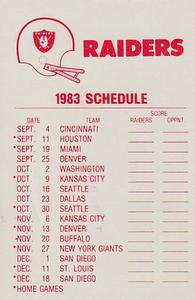 1983 Fleer Team Action - Stickers #NNO Los Angeles Raiders Logo Back