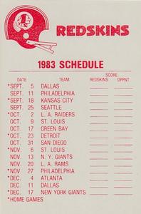 1983 Fleer Team Action - Stickers #NNO Washington Redskins Helmet Back