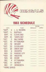 1983 Fleer Team Action - Stickers #NNO Cincinnati Bengals Helmet Back