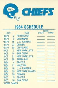 1984 Fleer Team Action - Stickers #NNO Kansas City Chiefs Helmet Back