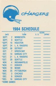 1984 Fleer Team Action - Stickers #NNO San Diego Chargers Helmet Back
