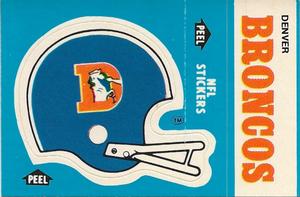 1985 Fleer Team Action - Stickers #NNO Denver Broncos Helmet Front
