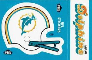 1985 Fleer Team Action - Stickers #NNO Miami Dolphins Helmet Front