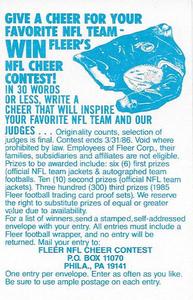 1985 Fleer Team Action - Stickers #NNO San Diego Chargers Helmet Back
