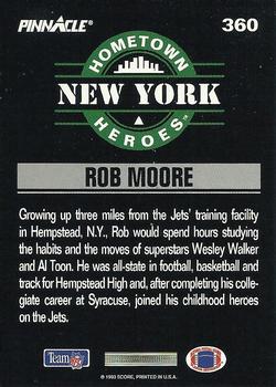 1993 Pinnacle #360 Rob Moore Back