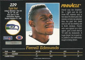 1993 Pinnacle #229 Ferrell Edmunds Back