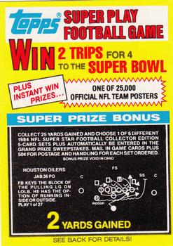 1984 Topps - Super Play Game Cards #1 Houston Oilers Front