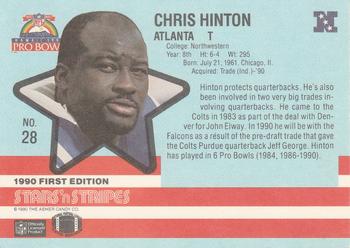 1990 Asher Candy Stars 'n Stripes #28 Chris Hinton Back