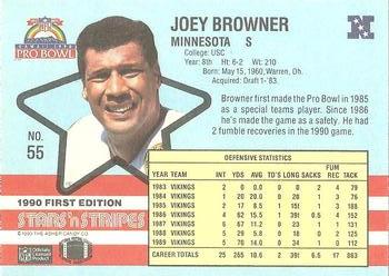 1990 Asher Candy Stars 'n Stripes #55 Joey Browner Back