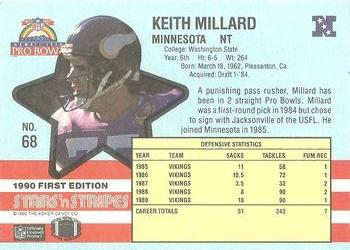 1990 Asher Candy Stars 'n Stripes #68 Keith Millard Back