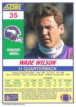 1990 Score 100 Hottest #35 Wade Wilson Back