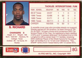 1991 Action Packed Rookie/Update - 24K Gold #8G Stanley Richard Back