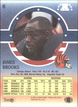 1991 Fleer Stars 'n Stripes #6 James Brooks Back