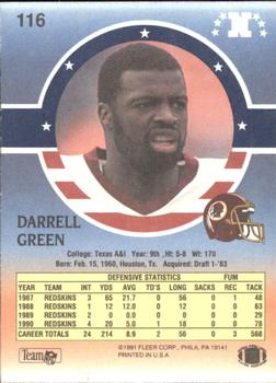 1991 Fleer Stars 'n Stripes #116 Darrell Green Back