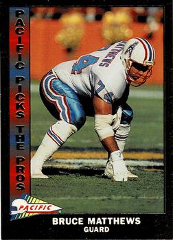 1991 Pacific - Pacific Picks the Pros Gold #8 Bruce Matthews Front