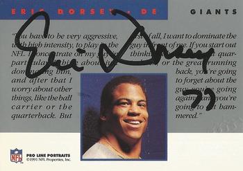 1991 Pro Line Portraits - Autographs #NNO Eric Dorsey Back