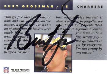 1991 Pro Line Portraits - Autographs #NNO Burt Grossman Back