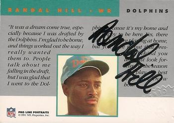 1991 Pro Line Portraits - Autographs #NNO Randal Hill Back