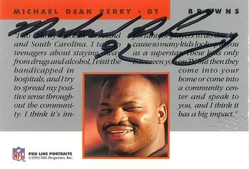1991 Pro Line Portraits - Autographs #NNO Michael Dean Perry Back