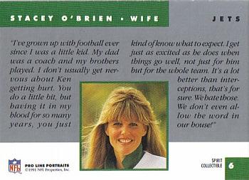 1991 Pro Line Portraits - Spirit Wives #6 Stacey O'Brien Back