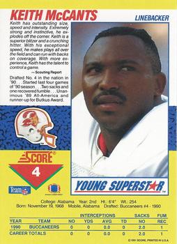 1991 Score - Young Superstars #4 Keith McCants Back