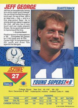 1991 Score - Young Superstars #27 Jeff George Back