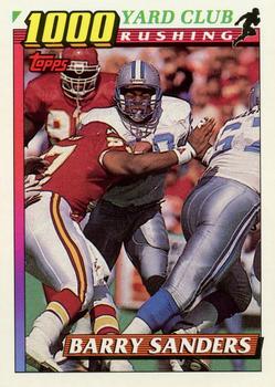 1991 Topps - 1000 Yard Club #2 Barry Sanders Front