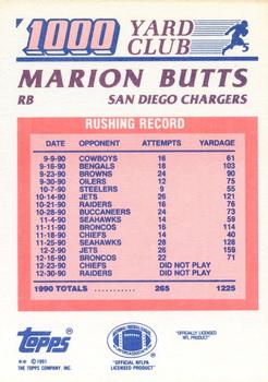 1991 Topps - 1000 Yard Club #5 Marion Butts Back