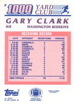 1991 Topps - 1000 Yard Club #9 Gary Clark Back