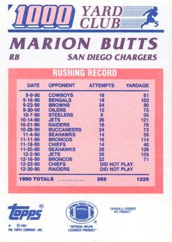 1991 Topps - 1000 Yard Club #5 Marion Butts Back