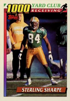 1991 Topps - 1000 Yard Club #10 Sterling Sharpe Front