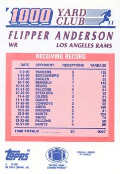 1991 Topps - 1000 Yard Club #11 Flipper Anderson Back