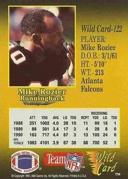 1991 Wild Card - 20 Stripe #122 Mike Rozier Back