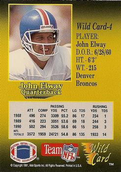 1991 Wild Card - 5 Stripe #4 John Elway Back